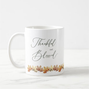 Autumn Leaves, Thankful and Blessed Coffee Mug