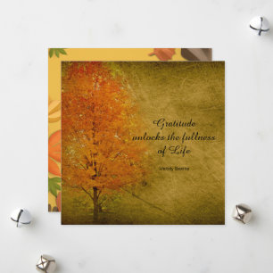 Autumn Leaves Thanksgiving Beautiful Chic Flat  Holiday Card