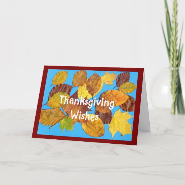 'Autumn Leaves'  Thanksgiving Card (Front)