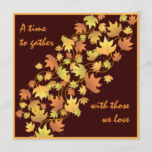 Autumn Leaves Thanksgiving Dinner Invitation