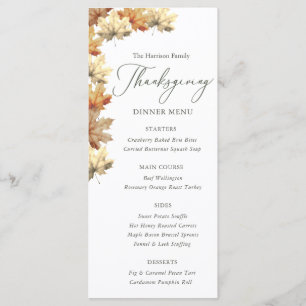 Autumn Leaves Thanksgiving Dinner Menu