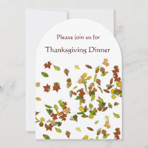 AUTUMN LEAVES Thanksgiving Dinner Party Invitation