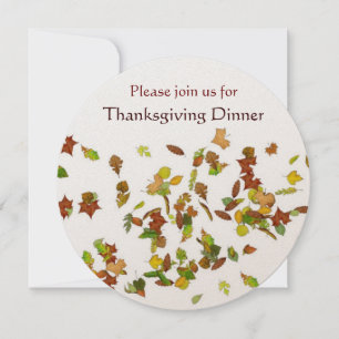AUTUMN LEAVES Thanksgiving Dinner Party Invitation