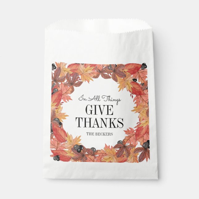 Autumn Leaves Thanksgiving Favour Bags (Front)