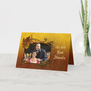 Autumn Leaves Thanksgiving Holiday Card