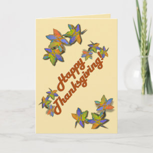 Autumn Leaves Thanksgiving  Holiday Card
