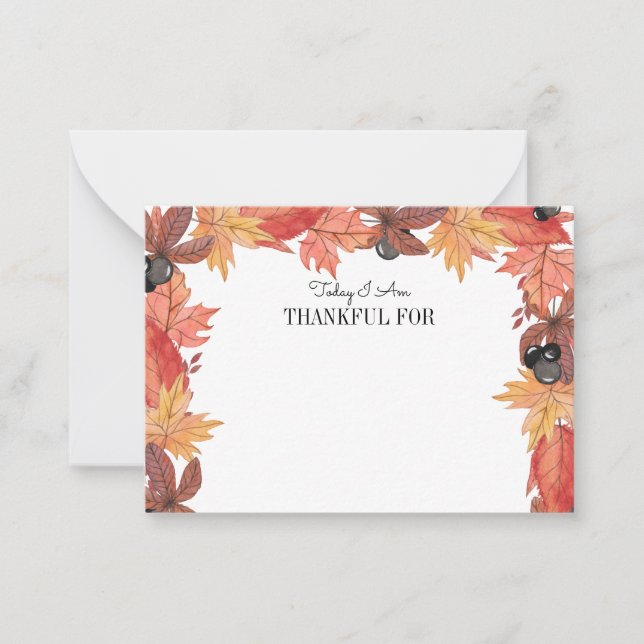 Autumn Leaves Thanksgiving I Am Thankful For Card (Front)