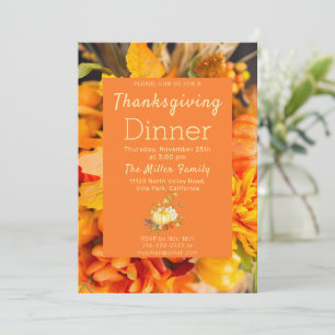 Autumn Leaves Thanksgiving Invitation