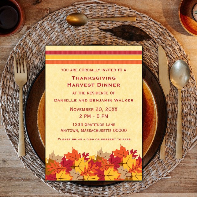 Autumn Leaves Thanksgiving Invite (Autumn Leaves Thanksgiving Invite)