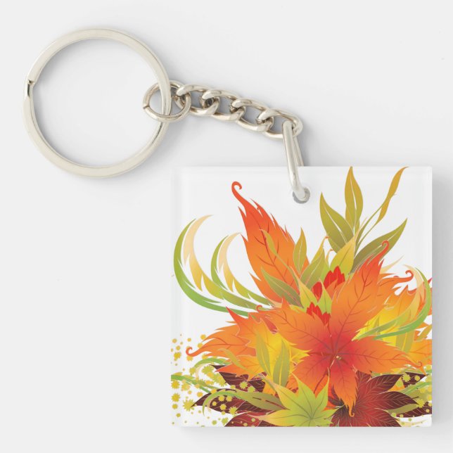 Autumn Leaves Thanksgiving Key Ring (Front)