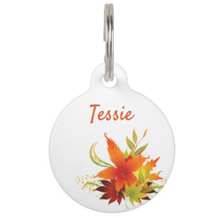 Autumn Leaves Thanksgiving Pet ID Tag