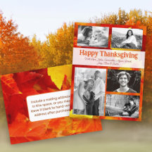 Autumn Leaves Thanksgiving Photos Family Postcard