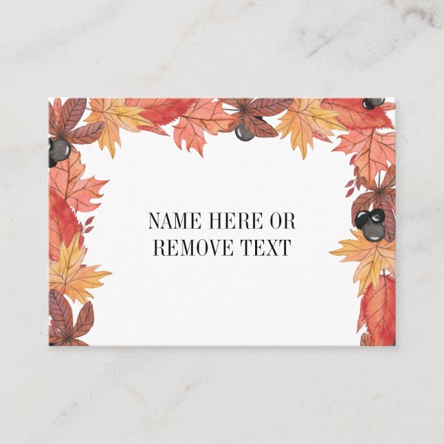 Autumn Leaves Thanksgiving Place Card (Front)