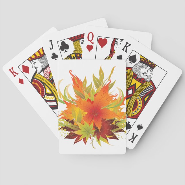 Autumn Leaves Thanksgiving Playing Cards (Back)
