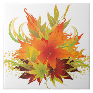 Autumn Leaves Thanksgiving Tile