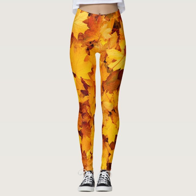 Autumn leaves, the colour of fall leggings (Front)