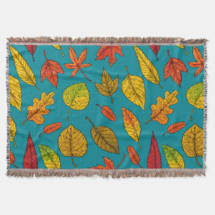Autumn leaves throw blanket