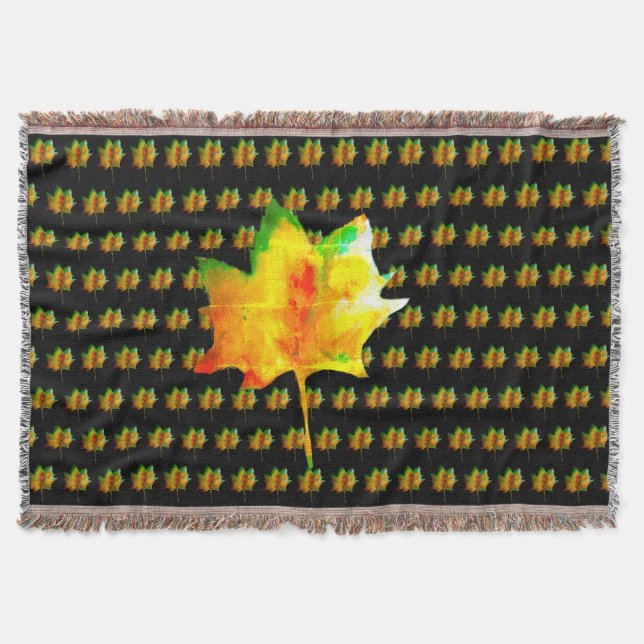 Autumn Leaves Throw Blanket (Front)