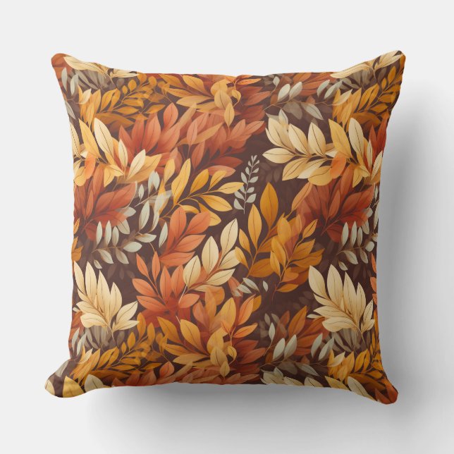 Autumn Leaves Throw Pillow (Front)