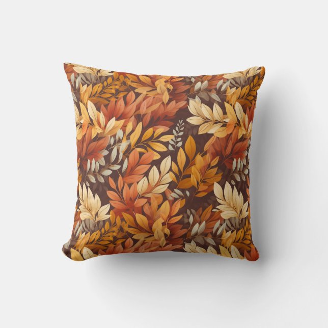Autumn Leaves Throw Pillow (Front)