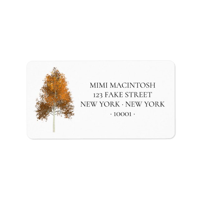 Autumn Leaves Tree Address Labels (Front)