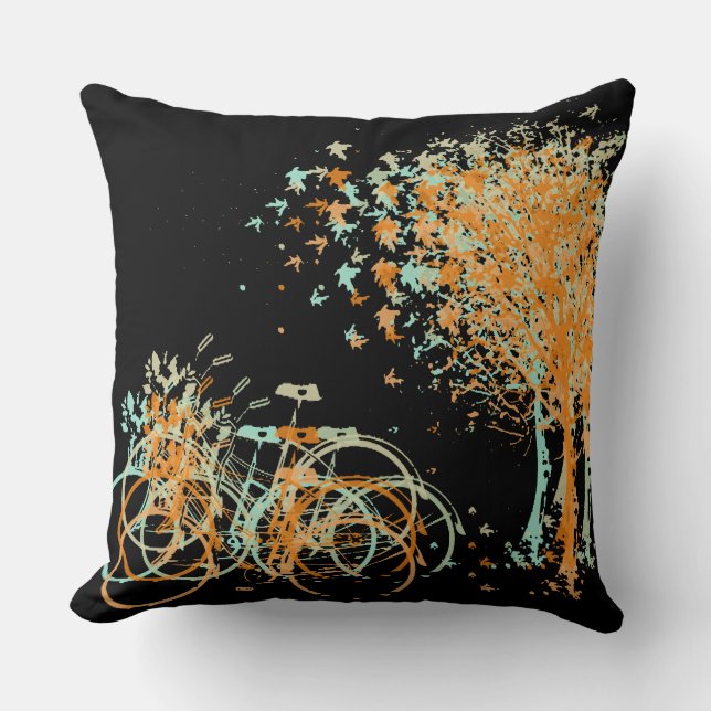Autumn Leaves Trees Cushion (Front)