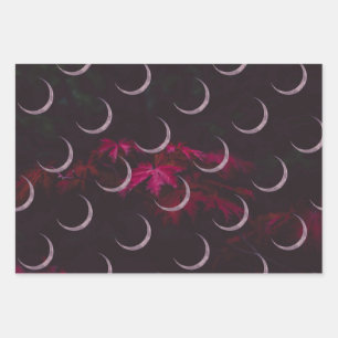 Autumn Leaves Triple Moon wrapping paper