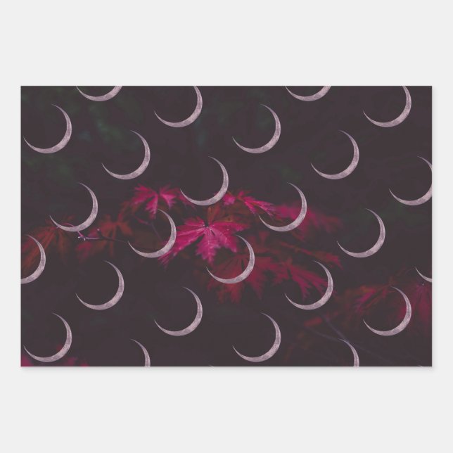 Autumn Leaves Triple Moon wrapping paper (Front)