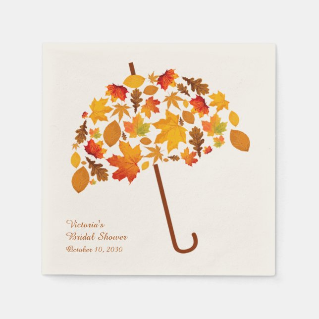 Autumn Leaves Umbrella Napkin (Front)