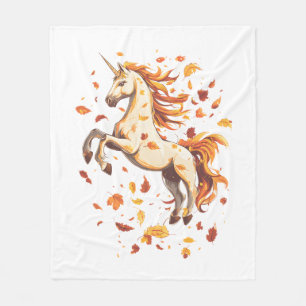 Autumn Leaves Unicorn (1) Fleece Blanket