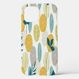 Autumn leaves, vintage seamless pattern. iPhone 12 case