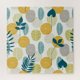 Autumn leaves, vintage seamless pattern. jigsaw puzzle