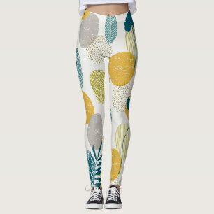 Autumn leaves, vintage seamless pattern. leggings