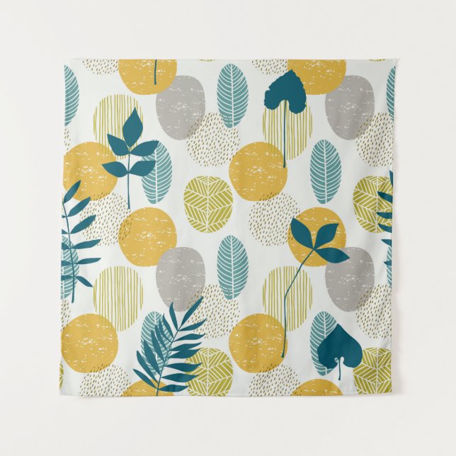 Autumn leaves, vintage seamless pattern. tapestry (Front)