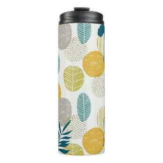 Autumn leaves, vintage seamless pattern. thermal tumbler