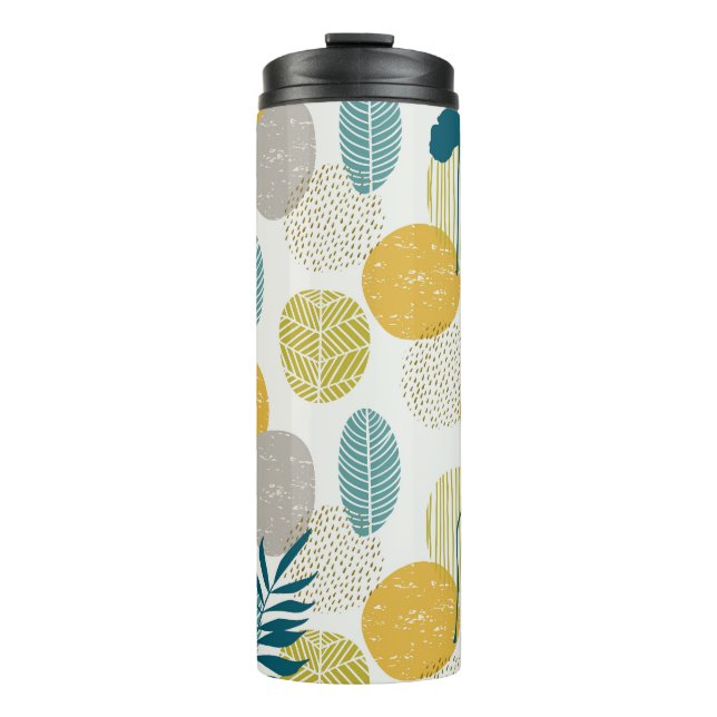 Autumn leaves, vintage seamless pattern. thermal tumbler (Front)