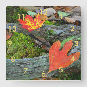 Autumn Leaves Wall Clock