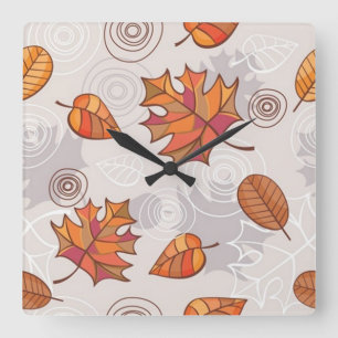 Autumn Leaves Wall Clock