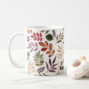 Autumn Leaves Watercolor Colorful Leaf Coffee Mug