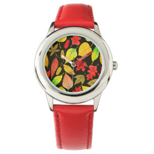 Autumn leaves watercolor dark watch