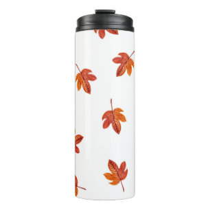 Autumn Leaves Watercolor Hand Drawn Thermal Tumbler