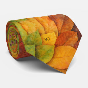 Autumn Leaves Watercolor Nature Lovers Tie