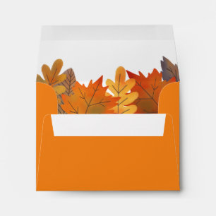 Autumn Leaves Watercolor Orange Envelope