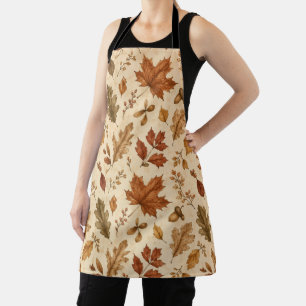 Autumn Leaves Watercolor Pattern Apron