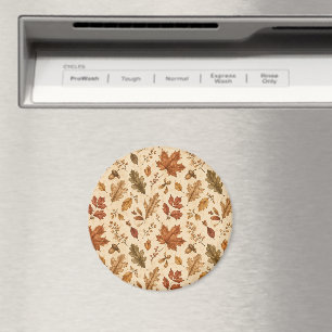 Autumn Leaves Watercolor Pattern Magnet