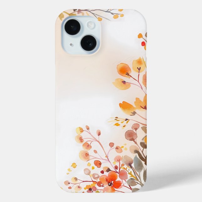 Autumn Leaves Watercolor Phone Case (Back)