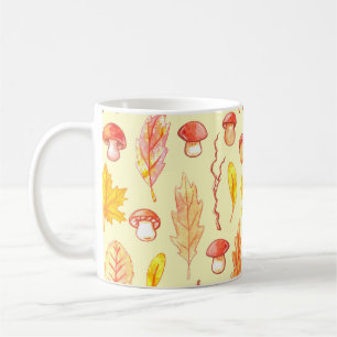 Autumn Leaves: Watercolor Retro Wallpaper Coffee Mug