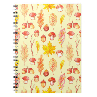 Autumn Leaves: Watercolor Retro Wallpaper Notebook