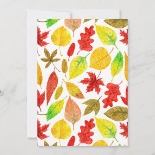 Autumn leaves watercolor white