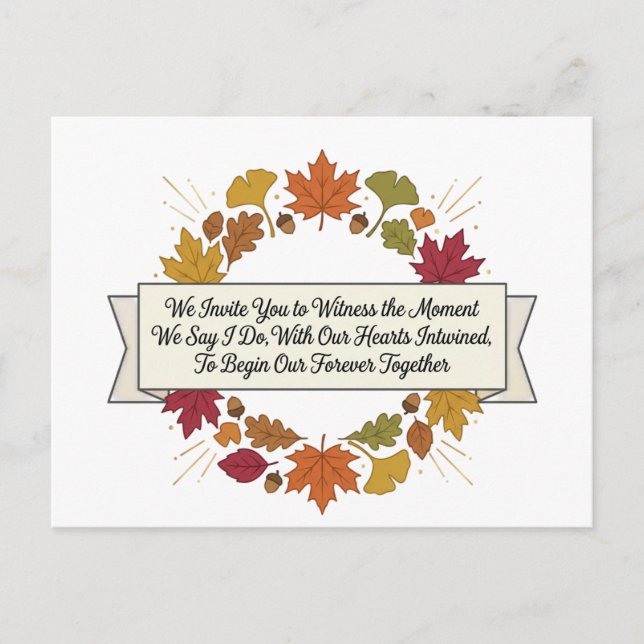 Autumn Leaves Wedding Invitation (Front)